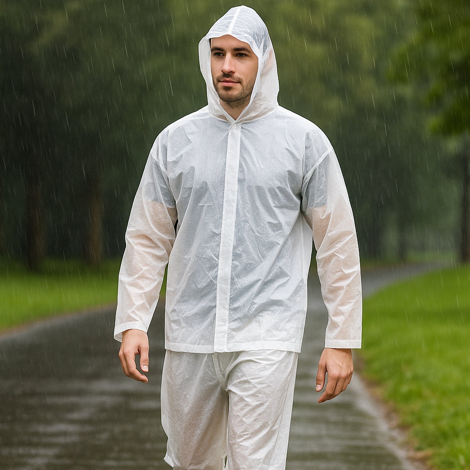Full-Body Rain Suit – Jacket & Pants Set Fashion Portable Adult Rain Coat (1pc) Full-Body Rain Suit – Jacket & Pants Set Fashion Portable Adult Rain Coat (1pc)